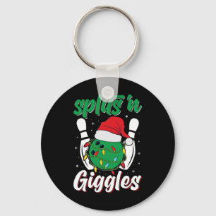 Funny Splits n Giggles Bowling Player Christmas Bo Key Ring