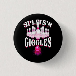 Funny Splits _n Giggles Bowling Team Bowler Sports 3 Cm Round Badge