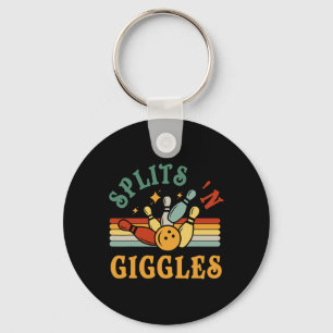 Funny Splits n Giggles Bowling Team Men Women Bowl Key Ring