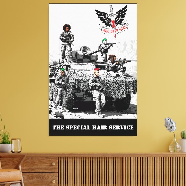 Funny spoof SAS framed canvas print (Insitu(LivingRoom))