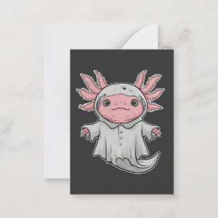 Funny Spooky Axoltol Amphibian Halloween Ghost Card