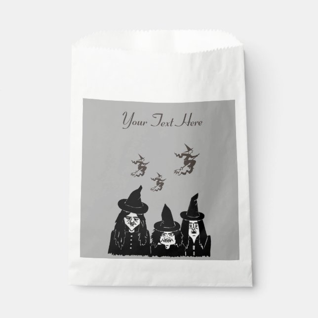 funny spooky black witches scary halloween  favour bags (Front)