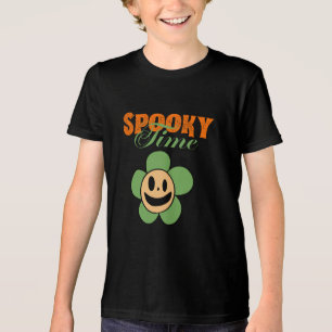 Funny Spooky Ghost Flower ,Spooky lime Tri-Blend Shirt