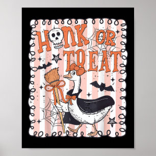 Funny Spooky Goose Fall Honk Or Treat Halloween Go Poster