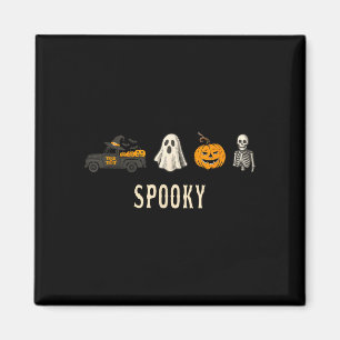 Funny spooky halloween cute truck ghost pumpkin magnet
