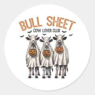 Funny Spooky Halloween Farm Animals Classic Round Sticker