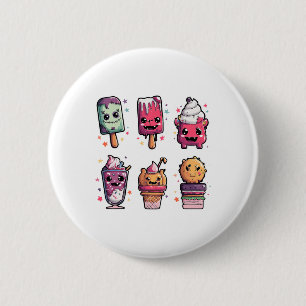 Funny Spooky Horror Halloween Ice Cream Summer Tod 6 Cm Round Badge