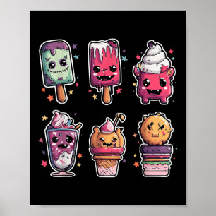 Funny Spooky Horror Halloween Ice Cream Summer Tod Poster