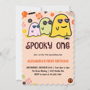 Funny spooky one birthday invite