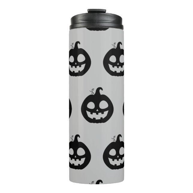 Funny Spooky Pumpkin Faces Halloween Thermal Tumbler (Front)