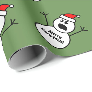 Funny spooky Santa Claus snowman Christmas Wrapping Paper