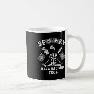 Funny Spooky Ultrasound Tech Skeleton Halloween Co Coffee Mug