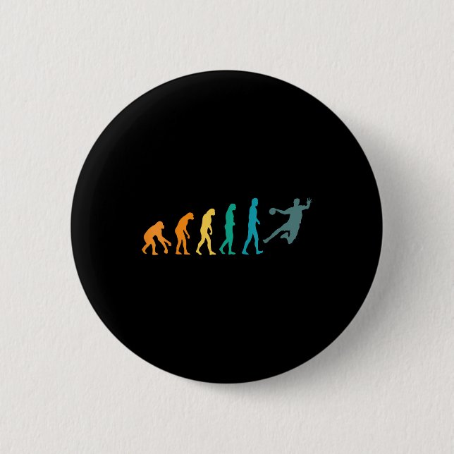 Funny Sport Evolution Handball  6 Cm Round Badge (Front)
