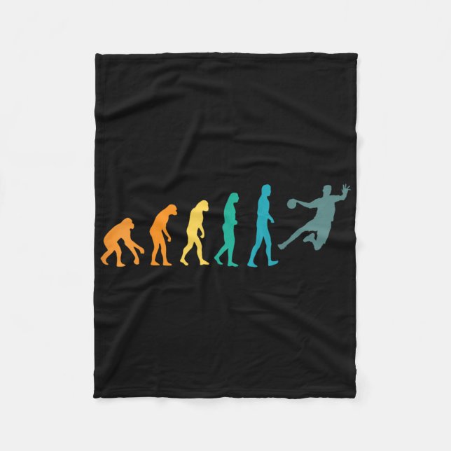 Funny Sport Evolution Handball  Fleece Blanket (Front)