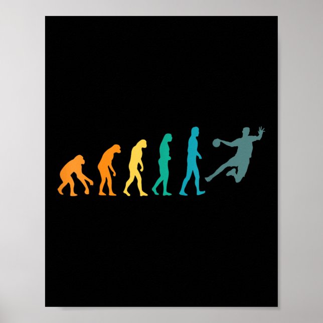 Funny Sport Evolution Handball  Poster (Front)