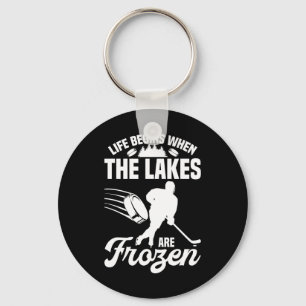Funny Sport Pond Hockey Player (1) Key Ring