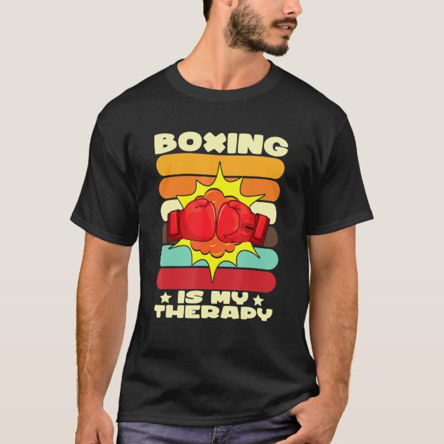 Funny Sports Apparel Boxing Gloves Therapy T-Shirt (Front)