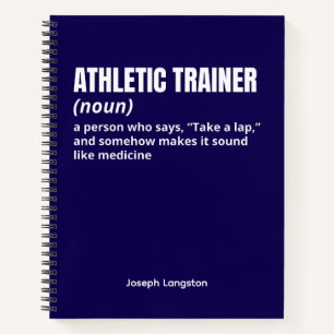 Funny Sports Athletic Trainer Definition Notebook