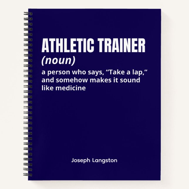 Funny Sports Athletic Trainer Definition Notebook  (Front)