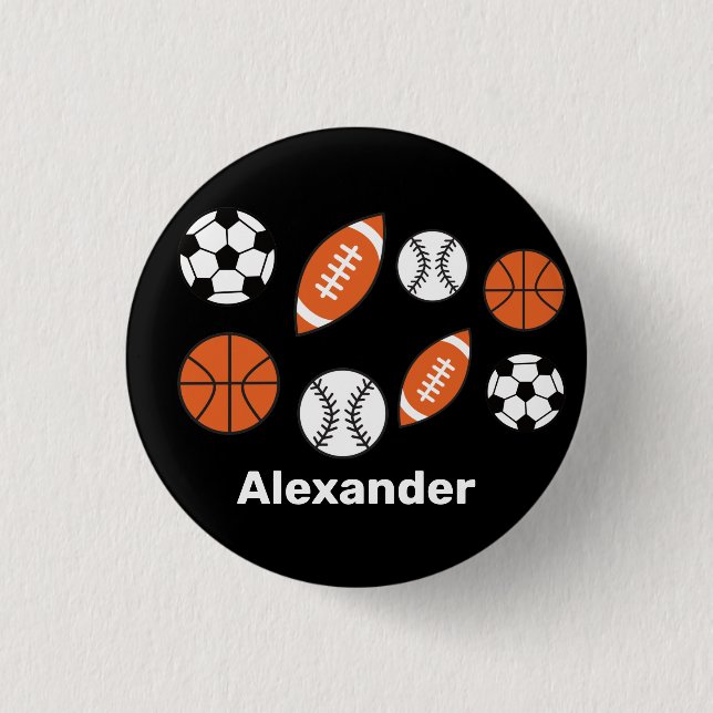 Funny Sports Ball Button (Front)