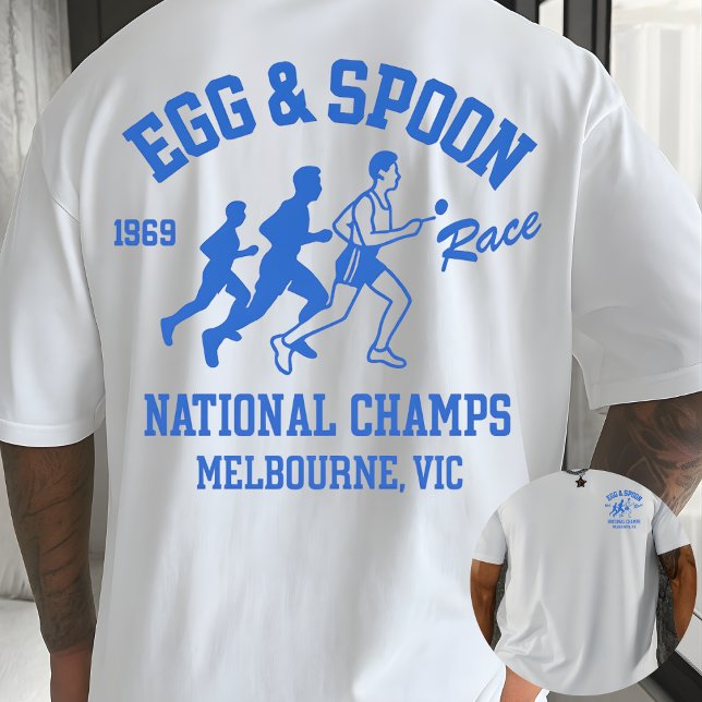 Funny Sports Day Egg and Spoon Race Melbourne T-Shirt (Creator Uploaded)
