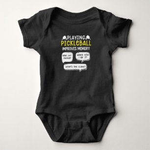 Funny Sports Pickleball Player Baby Bodysuit
