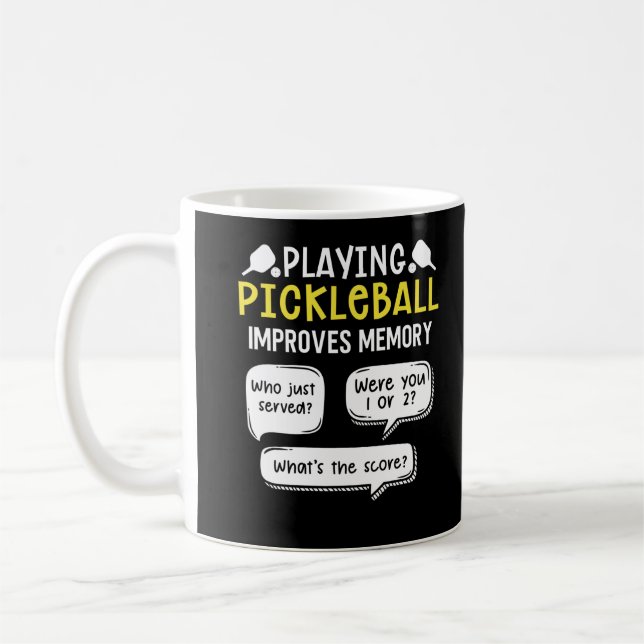 Funny Sports Pickleball Player Coffee Mug (Left)