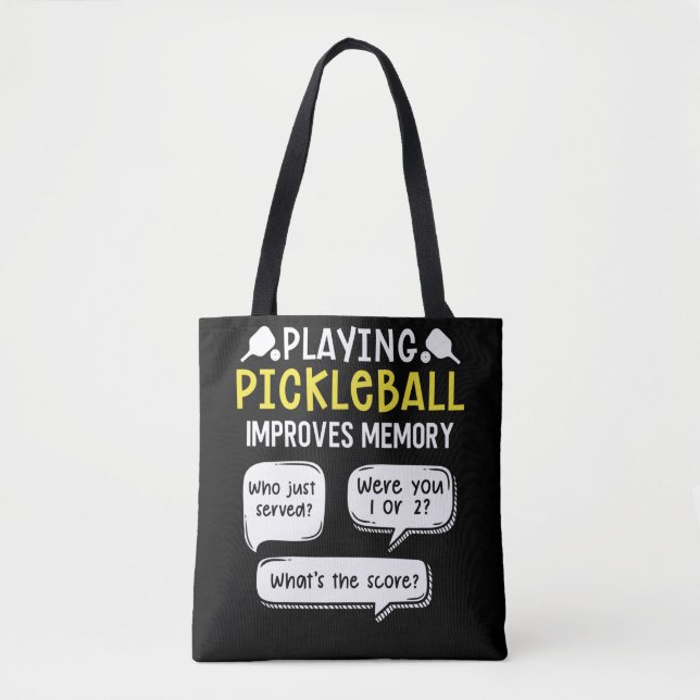 Funny Sports Pickleball Player Tote Bag (Front)
