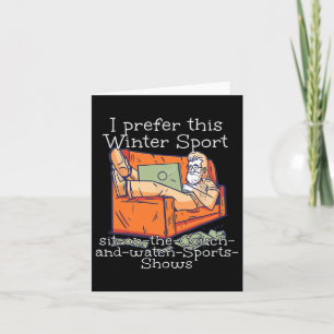 Funny Sports Shows On Couch Costume For Winter Spo Card