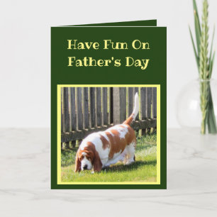 Funny Sports Themed Father's Day Card w/Basset