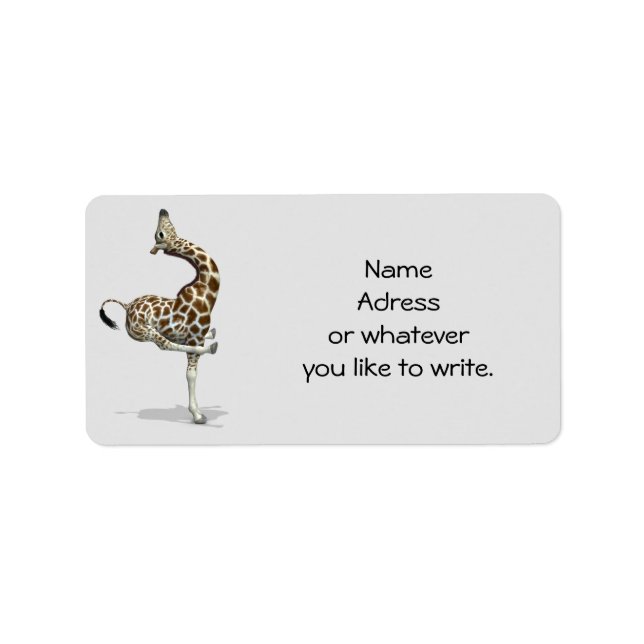 Funny Sporty Giraffe Label (Front)