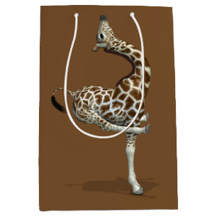 Funny Sporty Giraffe Medium Gift Bag