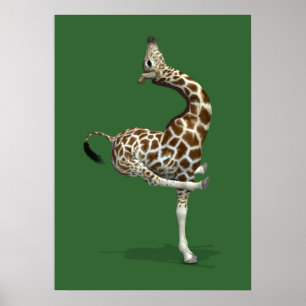 Funny Sporty Giraffe Poster