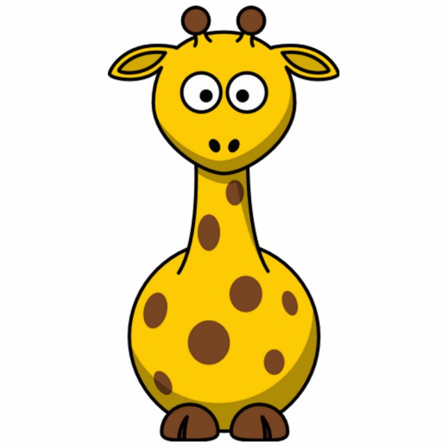 Funny Spotted Cartoon Giraffe Kids Standing Photo Sculpture (Front)