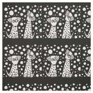 Funny Spotted Dogs Abstract Fabric