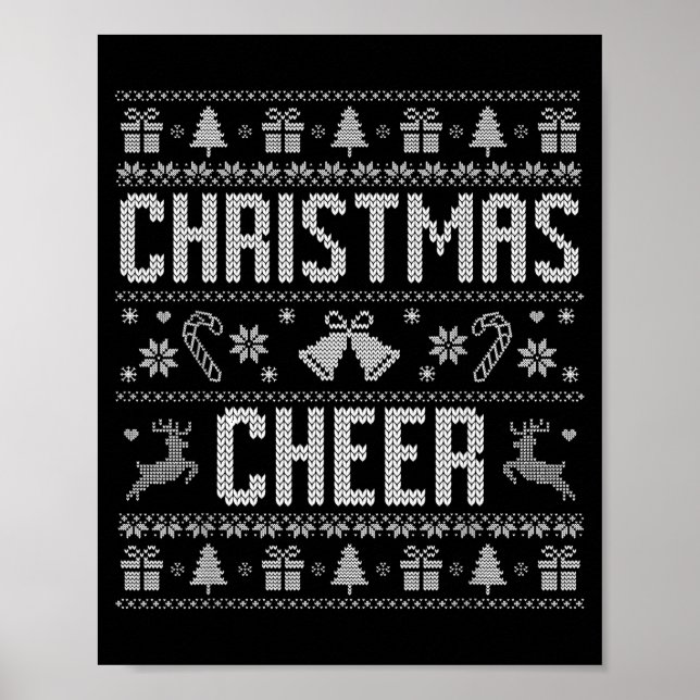 Funny spreading christmas cheer couples ugly poster (Front)