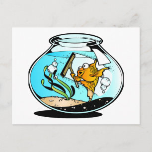 Funny Spring Cleaning Fish Postcard