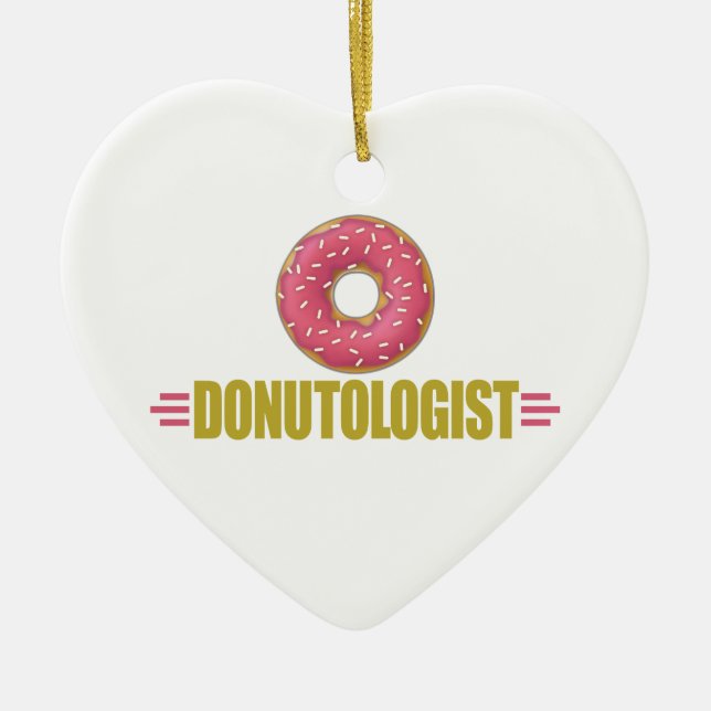 Funny Sprinkle Doughnut Lover Ceramic Tree Decoration (Front)