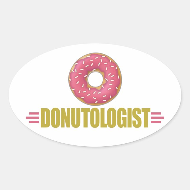 Funny Sprinkle Doughnut Lover Oval Sticker (Front)