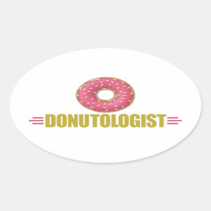 Funny Sprinkle Doughnut Lover Oval Sticker