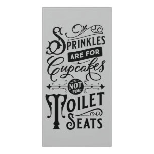 funny sprinkles toilet seat word art bathroom door sign