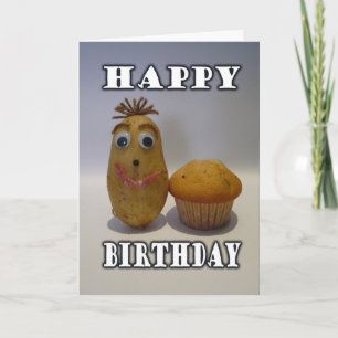 Funny "Spud" Muffin - Happy Birthday for Guy Card