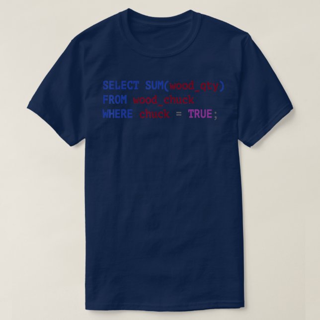 Funny SQL s CoderProgrammerProgramming  T-Shirt (Design Front)