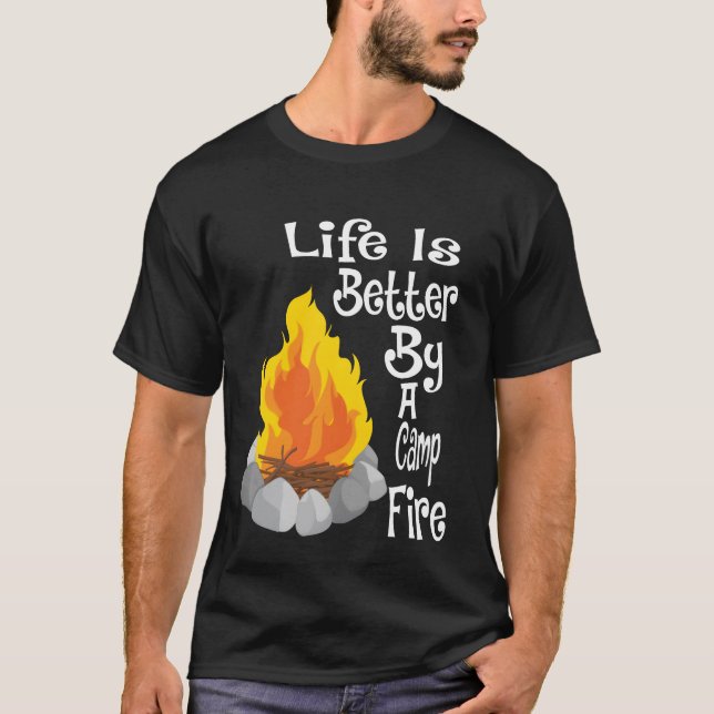 Funny squad life is better by a camp fire retro T-Shirt (Front)