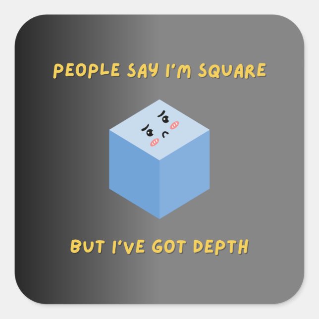 Funny Square Math Pun Stickers (Front)