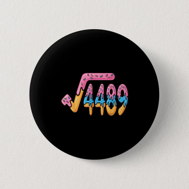 Funny Square Root 4489 Funny 67 Math Ice Cream Mem 6 Cm Round Badge (Front)