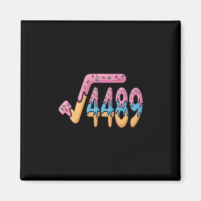 Funny Square Root 4489 Funny 67 Math Ice Cream Mem Magnet (Front)