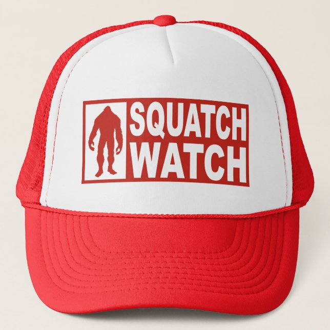 Funny SQUATCH WATCH Hat - Deluxe Finding Bigfoot (Front)