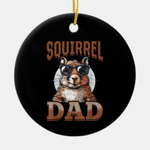 Funny Squirrel Animal Squirrel Dad Ceramic Tree Decoration