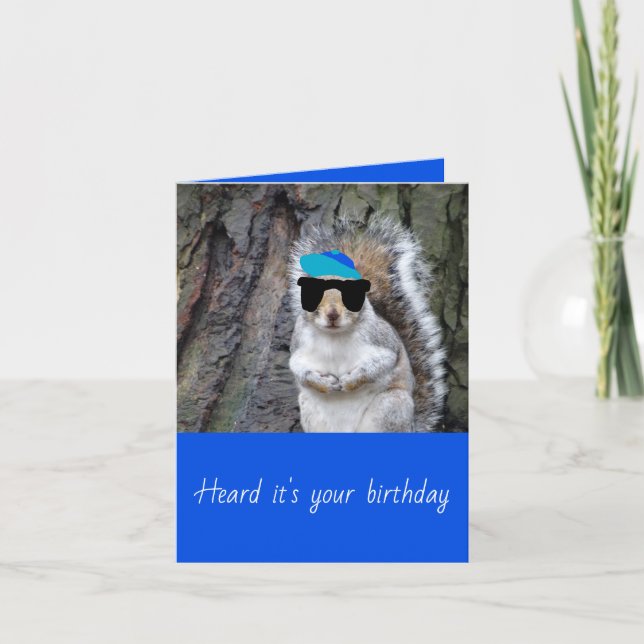 Funny Squirrel Birthday Card (Front)
